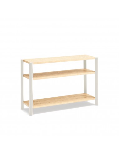 Teulat BONA 125 estantería minimalista de madera, 3 estantes roble y crema