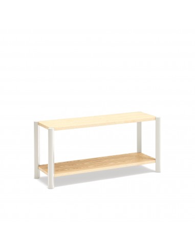 Teulat BONA 125 estantería minimalista de madera, 2 estantes roble y crema