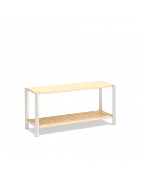 Teulat BONA 125 estantería minimalista de madera, 2 estantes roble y crema