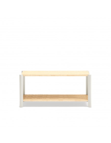 Teulat BONA 125 estantería minimalista de madera, 2 estantes roble y crema