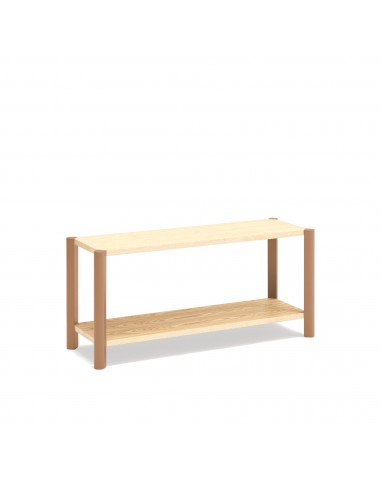 Teulat BONA 125 estantería minimalista de madera, 2 estantes roble y arcilla