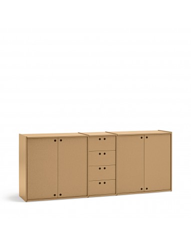 Teulat Wally Aparador minimalista 197 X 80 MDF lacado natural