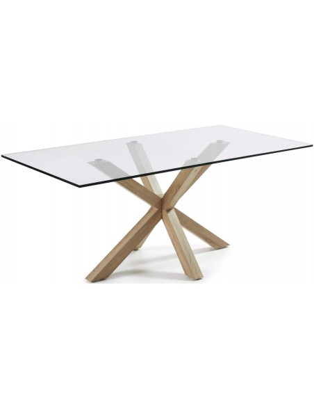  Mesa ARYA 200x100 Chapado Natural Cristal Transparen