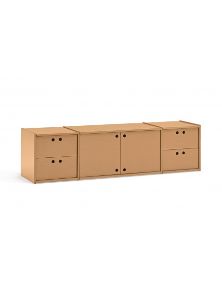 Teulat WALLY Móvel TV minimalista 157 X 42 MDF lacado natural
