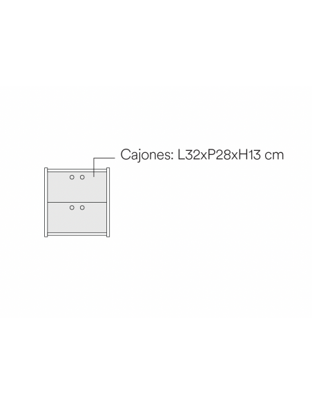 Teulat WALLY mesita de noche 40X42 MDF natural