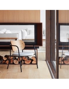 TEULAT BUTACA ECLIPSE DE DISEÑO madera ROBLE y tela GRIS 2