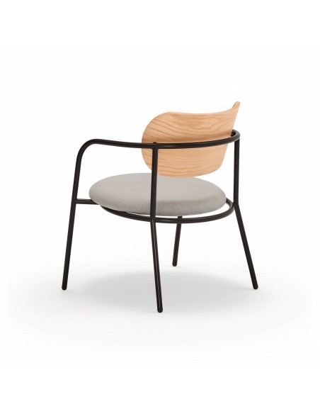 TEULAT BUTACA ECLIPSE DE DISEÑO madera ROBLE y tela GRIS