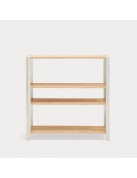 Teulat BONA 125 estantería mediterránea de madera, 4 estantes roble y color crema