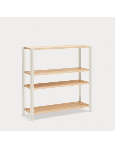 Teulat BONA 125 estante Mediterrâneo em madeira, 4 prateleiras, carvalho e cor creme