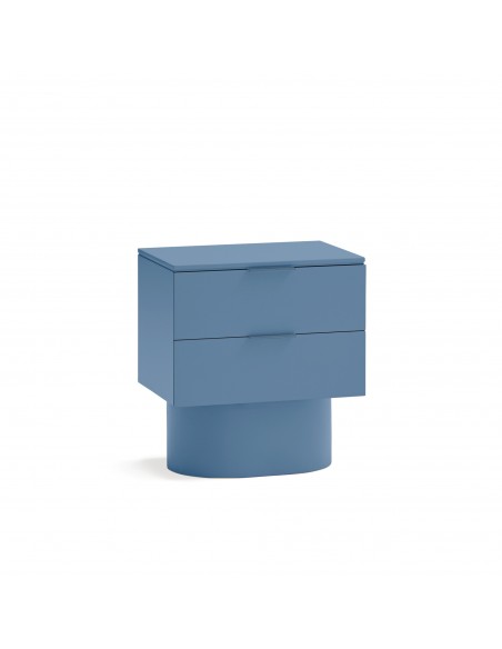 Mesa Teulat TOTEM de cabeceira minimalista 50x35, MDF laqueado azul celeste.
