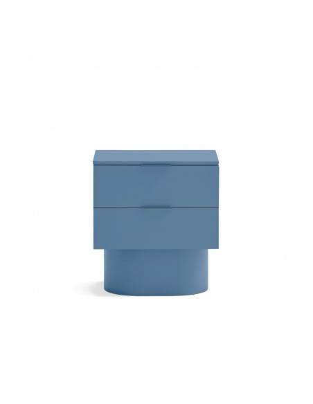 Mesa Teulat TOTEM de cabeceira minimalista 50x35, MDF laqueado azul celeste.