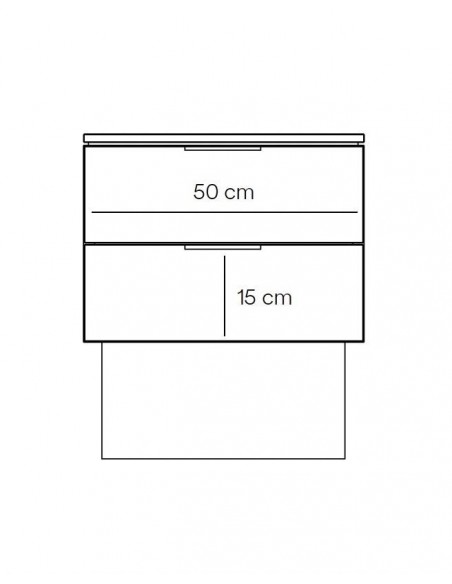 Mesa Teulat TOTEM de cabeceira minimalista 50x35, MDF laqueado vermelho.