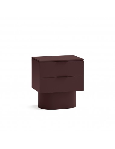 Mesa Teulat TOTEM de cabeceira minimalista 50x35, MDF laqueado beringela.