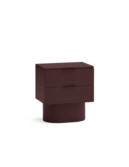 Teulat TOTEM mesita minimalista 50x35, MDF lacado berenjena.