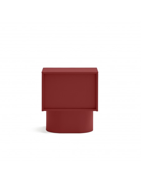 Mesa Teulat TOTEM de cabeceira minimalista 50x35, MDF laqueado vermelho.
