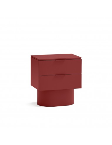 Mesa Teulat TOTEM de cabeceira minimalista 50x35, MDF laqueado vermelho.