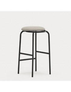 TEULAT ECLIPSE Taburete medio 65 apilable en tela gris y...