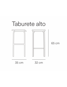 TEULAT ECLIPSE Taburete medio 65 apilable en tela gris y... 2