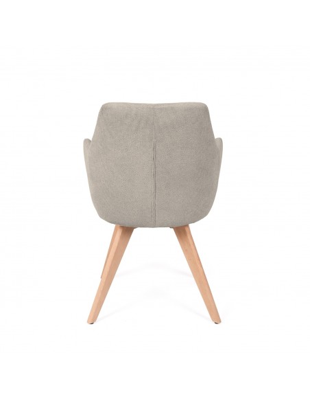 Silla de comedor diseño escandinavo SHARON en tela y madera de haya