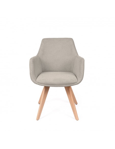Silla de comedor diseño escandinavo SHARON en tela y madera de haya