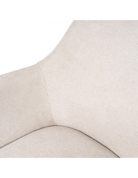 Cadeira de jantar design escandinavo SHARON em tela e madeira de faia