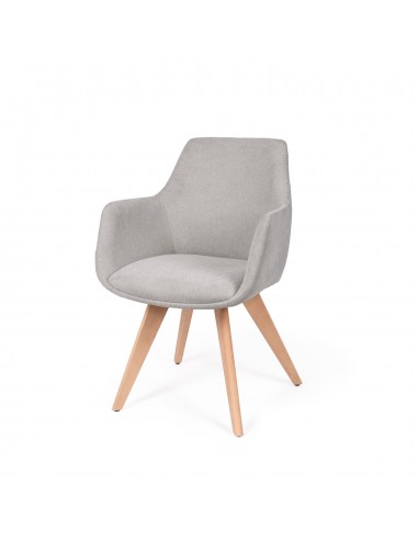 Silla de comedor diseño escandinavo SHARON en tela y madera de haya