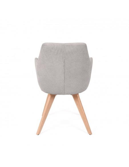 Silla de comedor diseño escandinavo SHARON en tela y madera de haya