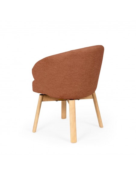 Silla de comedor giratoria NÓRDICA VIRGINIA en tela y madera de haya