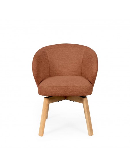 Silla de comedor giratoria NÓRDICA VIRGINIA en tela y madera de haya