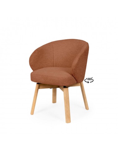 Silla de comedor giratoria NÓRDICA VIRGINIA en tela y madera de haya