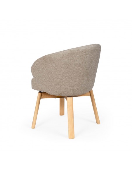 Silla de comedor giratoria NÓRDICA VIRGINIA en tela y madera de haya