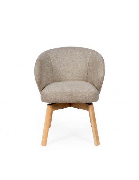 Silla de comedor giratoria NÓRDICA VIRGINIA en tela y madera de haya