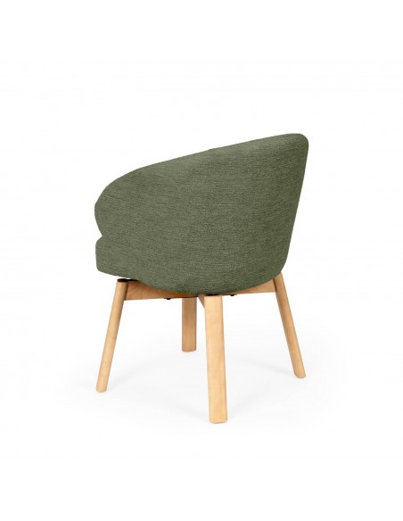 Silla de comedor giratoria NÓRDICA VIRGINIA en tela y madera de haya