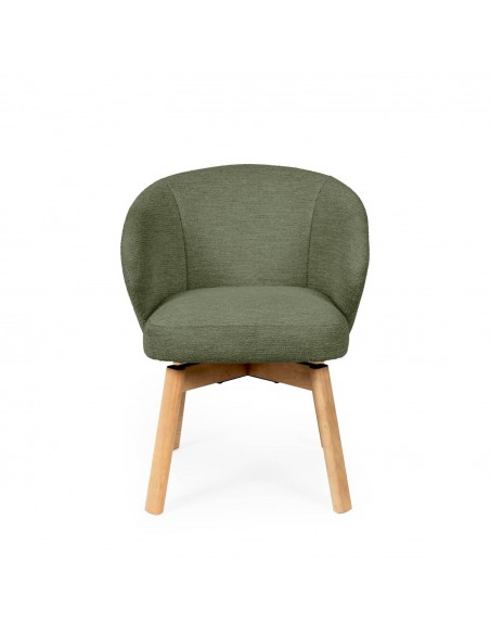 Silla de comedor giratoria NÓRDICA VIRGINIA en tela y madera de haya