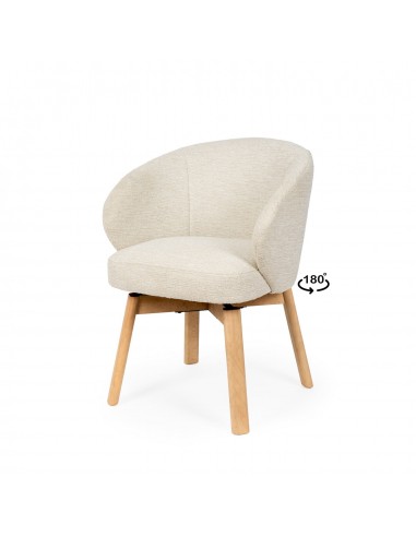 Silla de comedor giratoria NÓRDICA VIRGINIA en tela y madera de haya