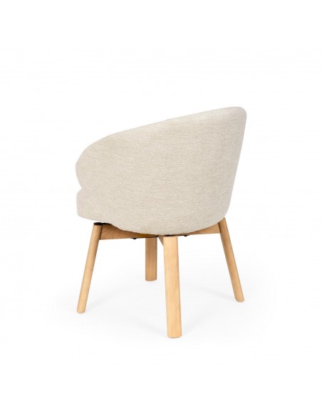 Silla de comedor giratoria NÓRDICA VIRGINIA en tela y madera de haya