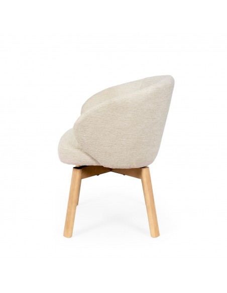 Silla de comedor giratoria NÓRDICA VIRGINIA en tela y madera de haya