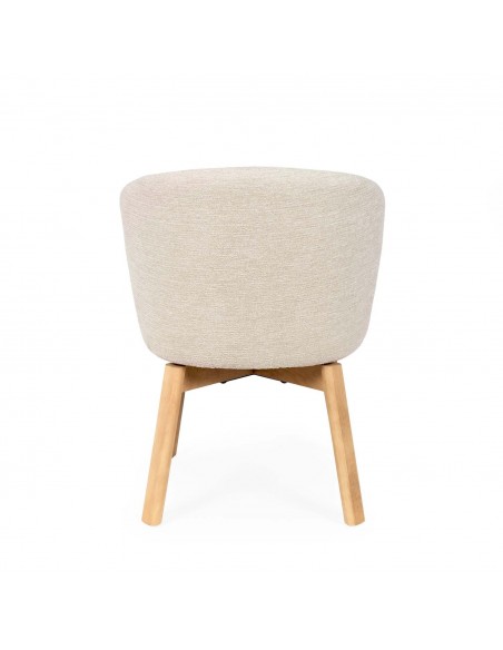 Silla de comedor giratoria NÓRDICA VIRGINIA en tela y madera de haya