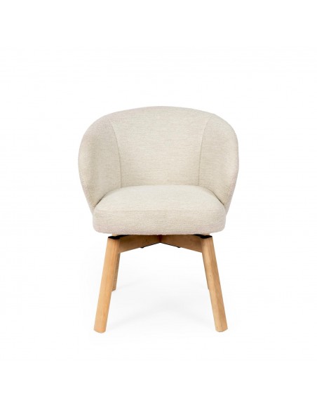 Silla de comedor giratoria NÓRDICA VIRGINIA en tela y madera de haya