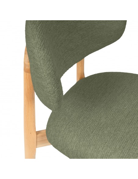 Silla de comedor NÓRDICA respaldo envolvente tapizado y madera