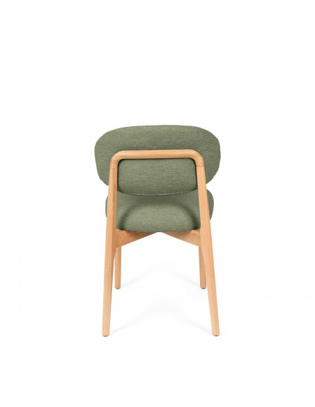 Silla de comedor NÓRDICA respaldo envolvente tapizado y madera