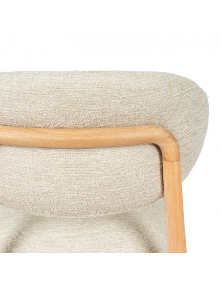 Silla de comedor NÓRDICA respaldo envolvente tapizado y madera