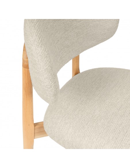 Silla de comedor NÓRDICA respaldo envolvente tapizado y madera