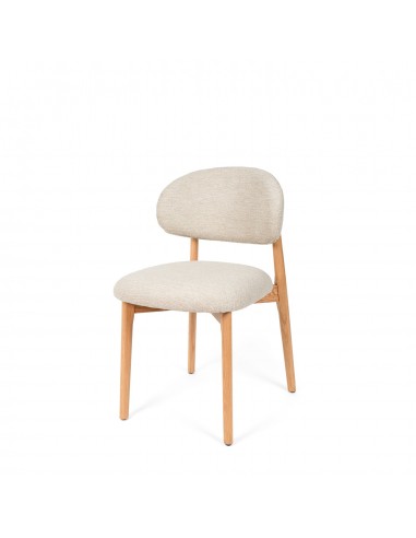 Silla de comedor NÓRDICA respaldo envolvente tapizado y madera