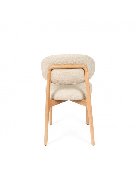 Silla de comedor NÓRDICA respaldo envolvente tapizado y madera