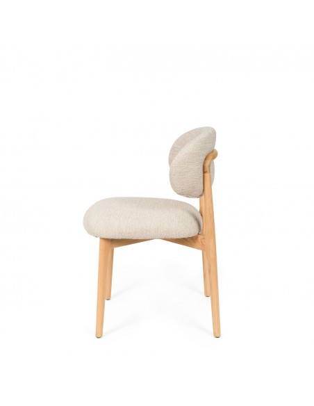 Silla de comedor NÓRDICA respaldo envolvente tapizado y madera