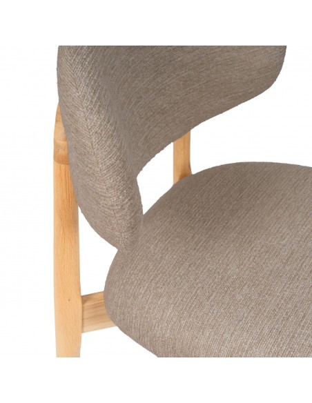 Silla de comedor NÓRDICA respaldo envolvente tapizado y madera
