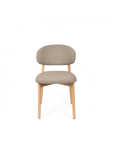 Silla de comedor NÓRDICA respaldo envolvente tapizado y madera