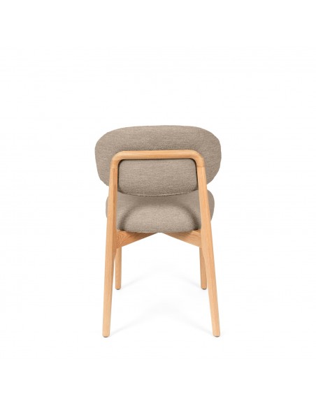 Silla de comedor NÓRDICA respaldo envolvente tapizado y madera