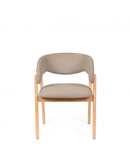 Cadeira de jantar YVANNA com design envolvente estofado e madeira de faia